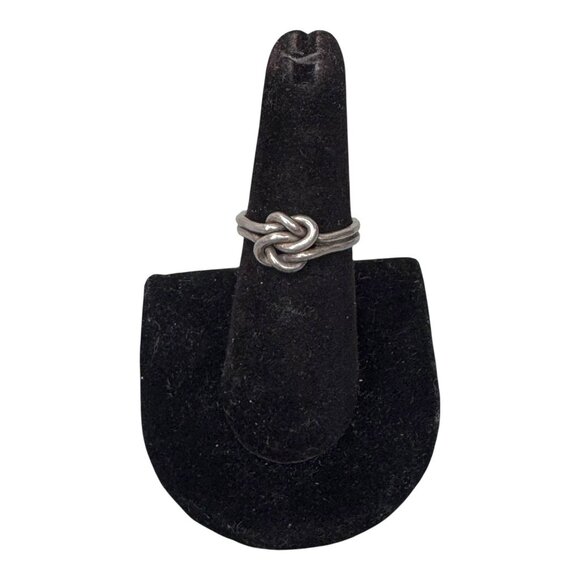 Sterling Silver Infinity Knot Ring Size 6.75 Double Friendship Love Vintage - Picture 2 of 10